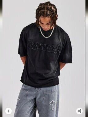 Cernucci Boxy Washed Embroidered T-Shirt- M